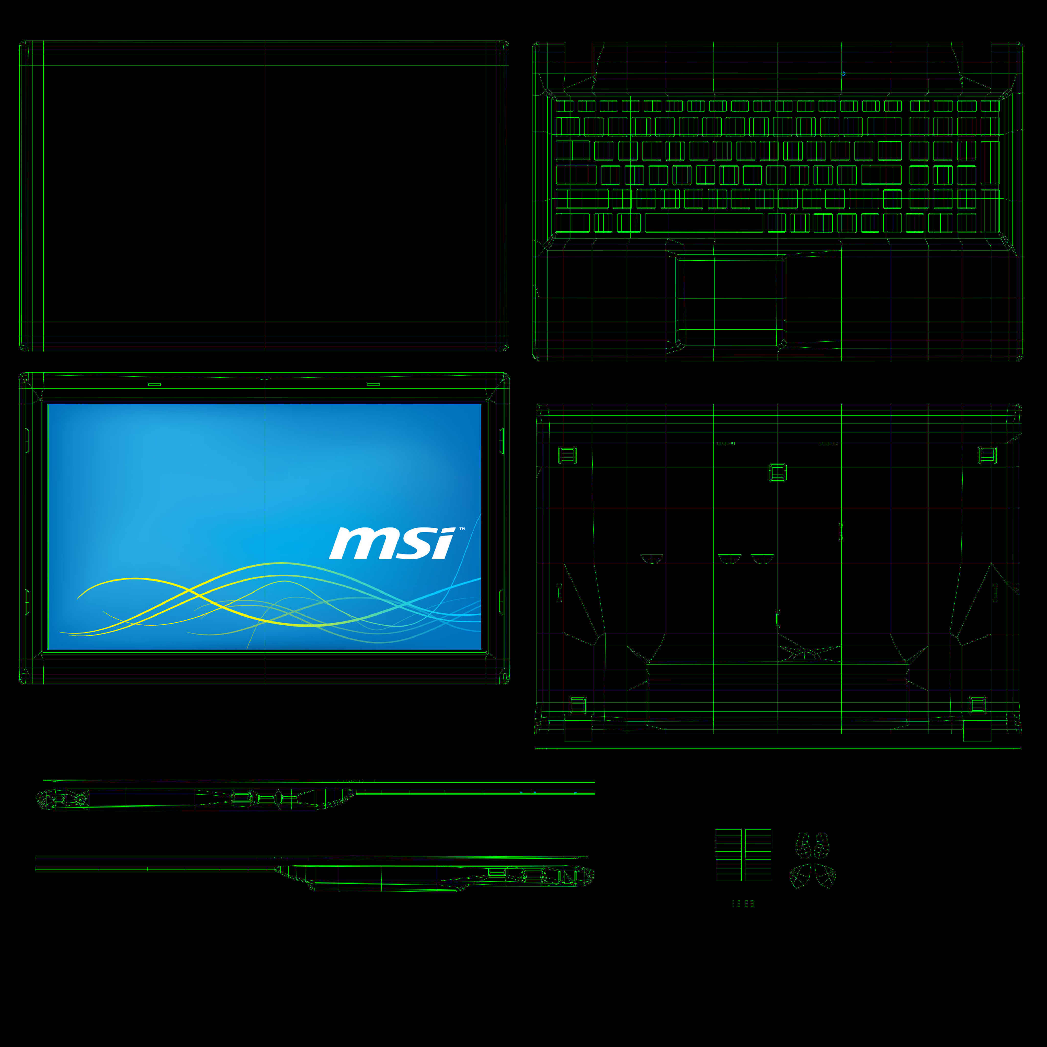 MSI CX61 2PC laptop Low-poly 3D model_20