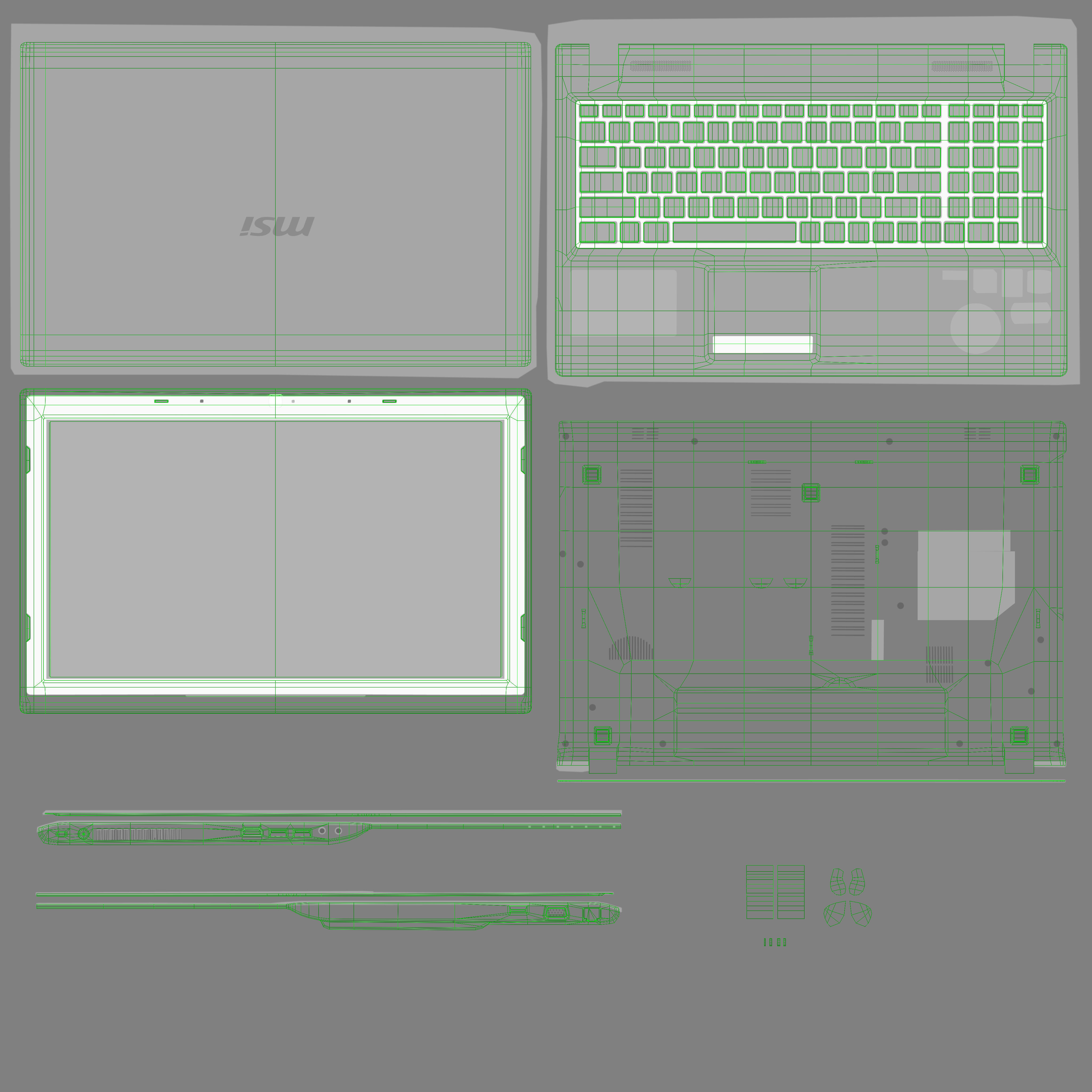 MSI CX61 2PC laptop Low-poly 3D model_18