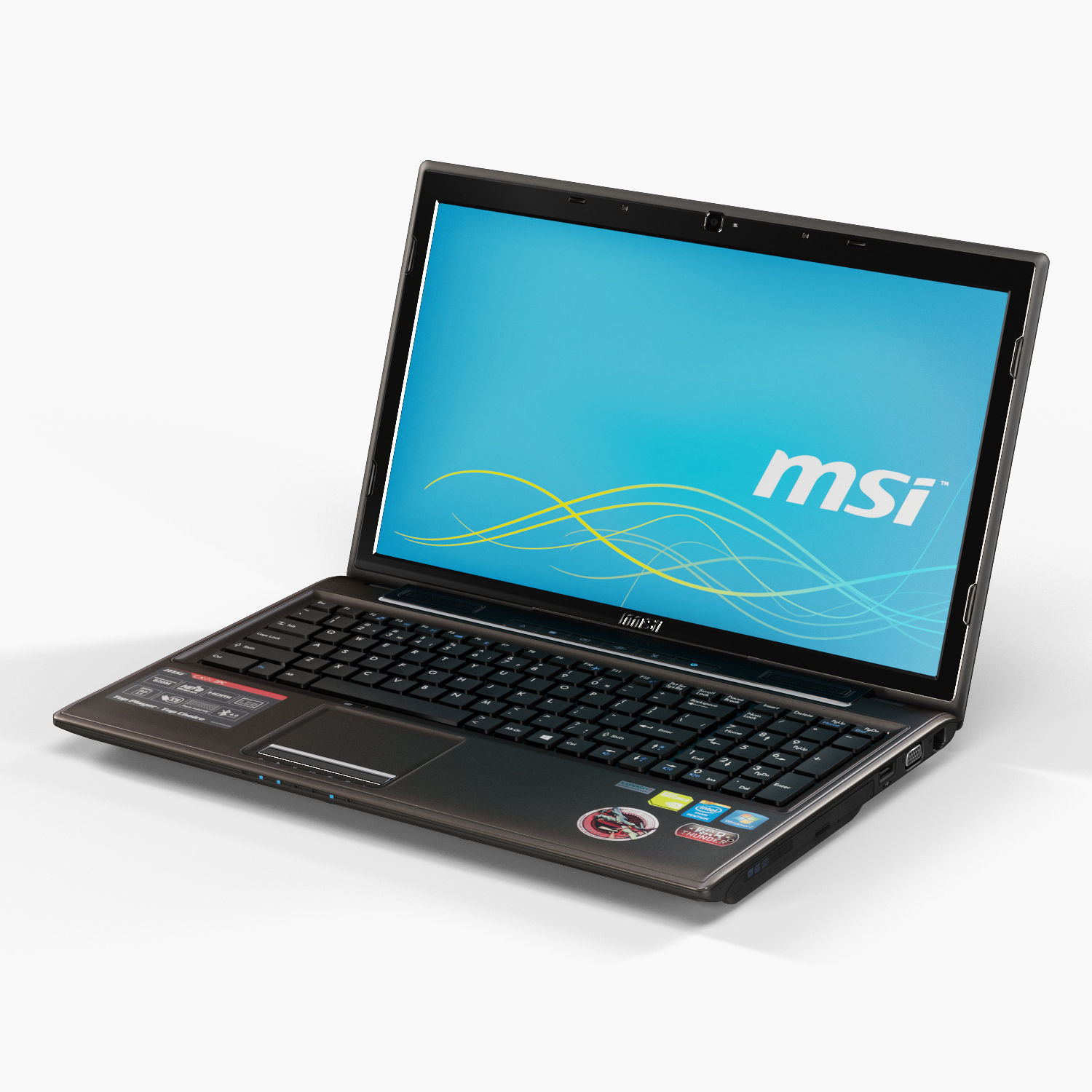 MSI CX61 2PC laptop Low-poly 3D model_4