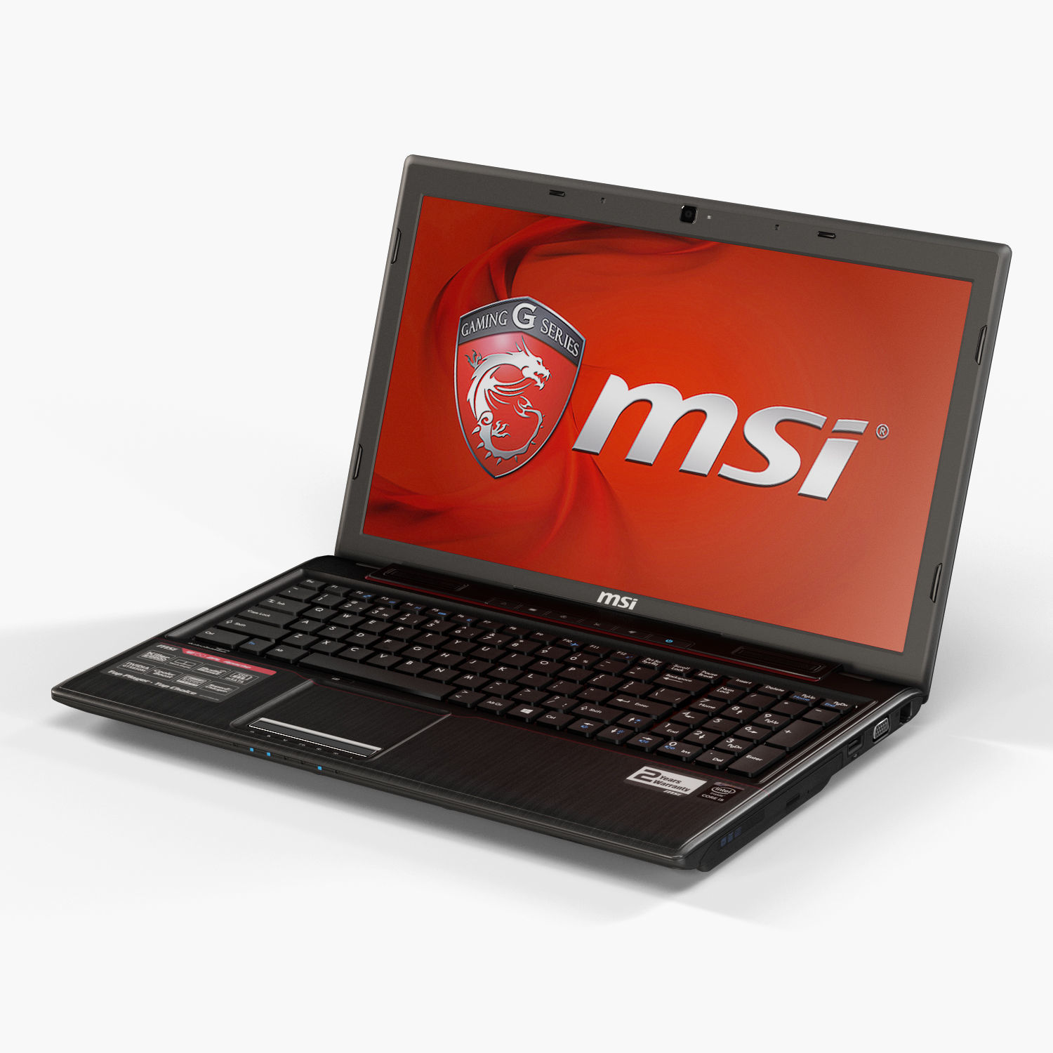 MSI GE60 2PL Apache gaming laptop Low-poly 3D model_4