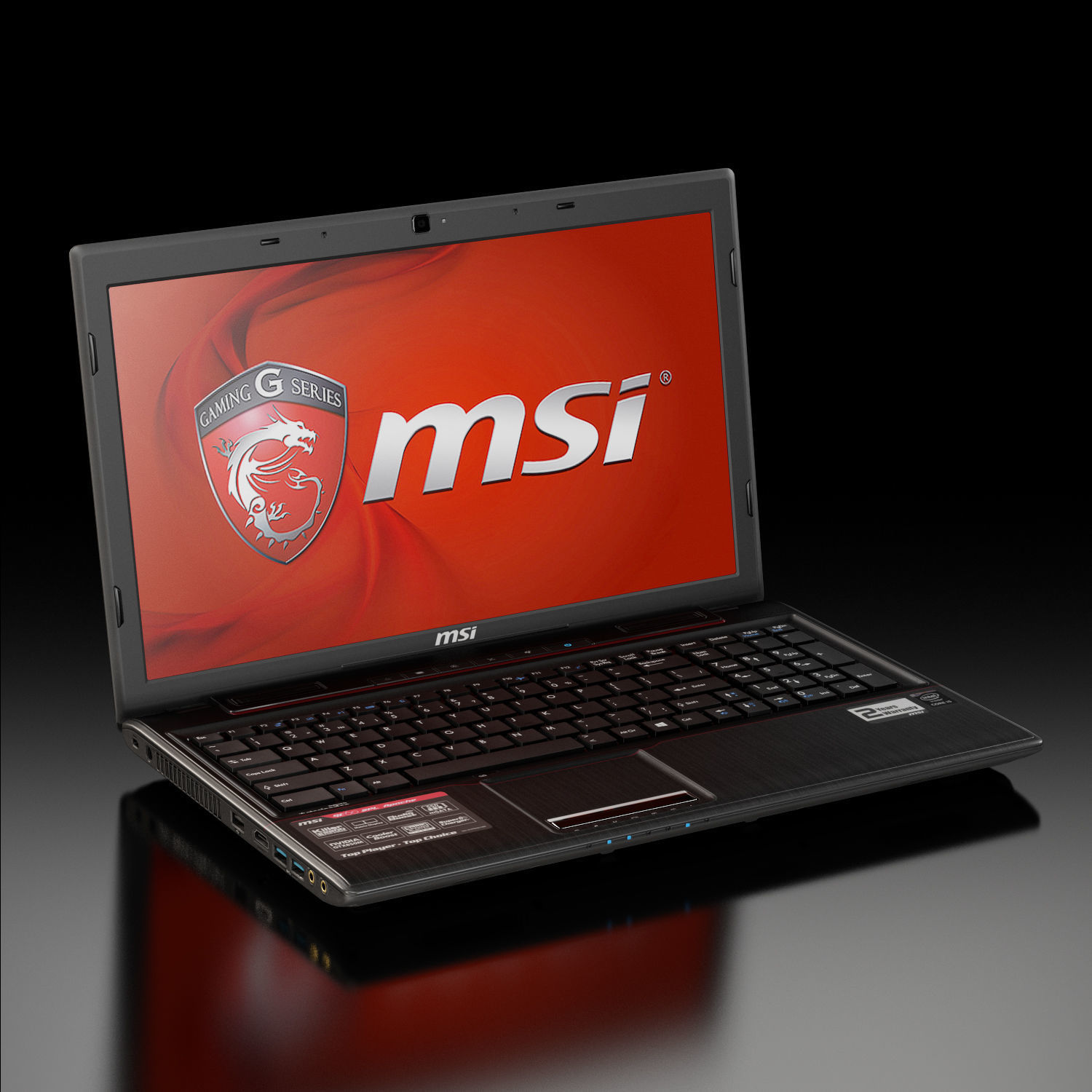 MSI GE60 2PL Apache gaming laptop Low-poly 3D model_2