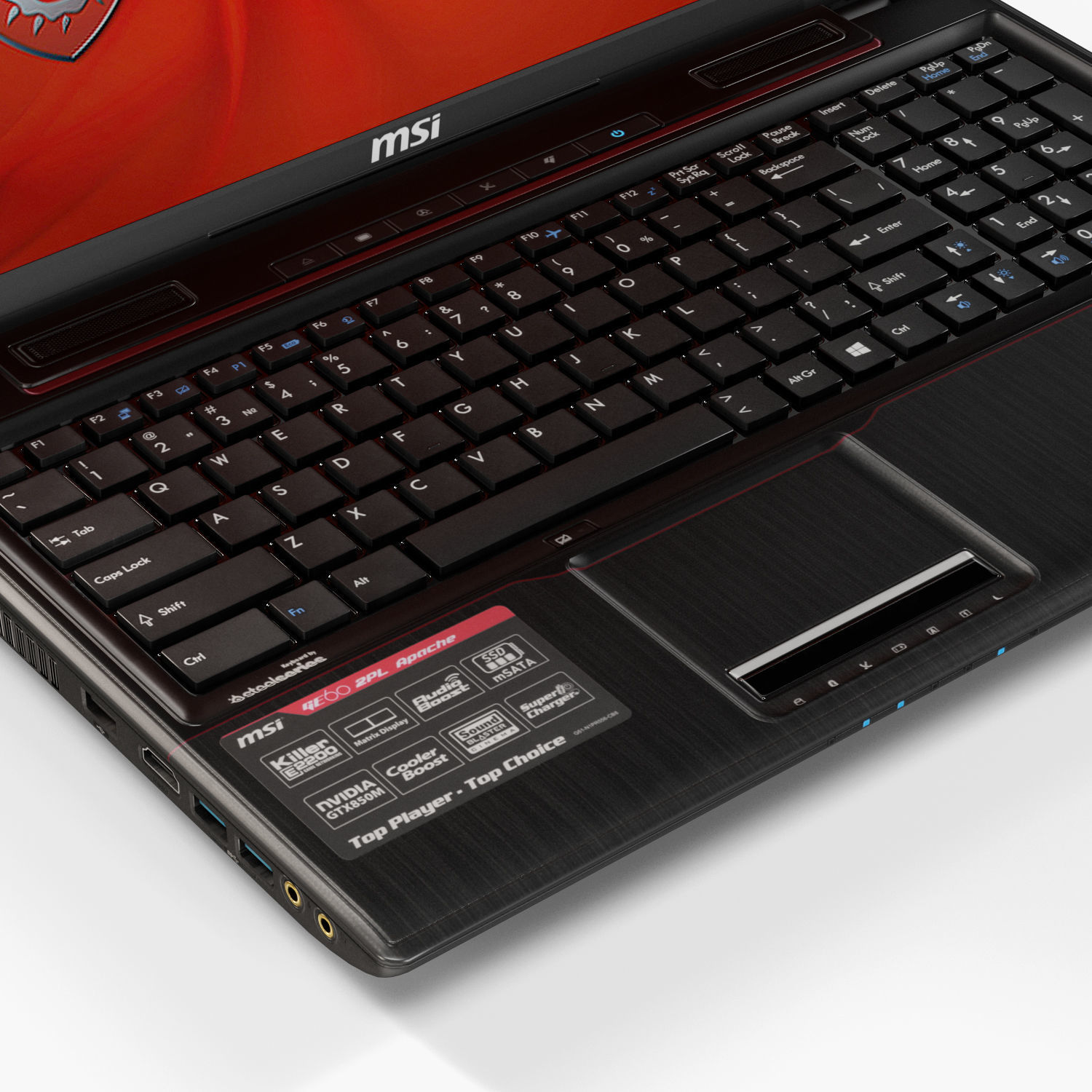 MSI GE60 2PL Apache gaming laptop Low-poly 3D model_6