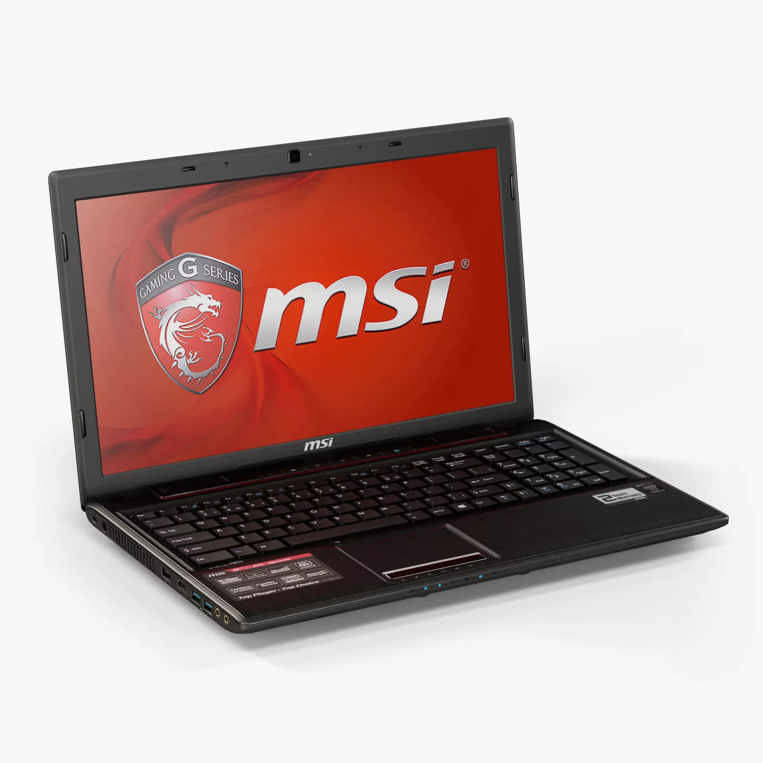 MSI GE60 2PL Apache gaming laptop Low-poly 3D model_0
