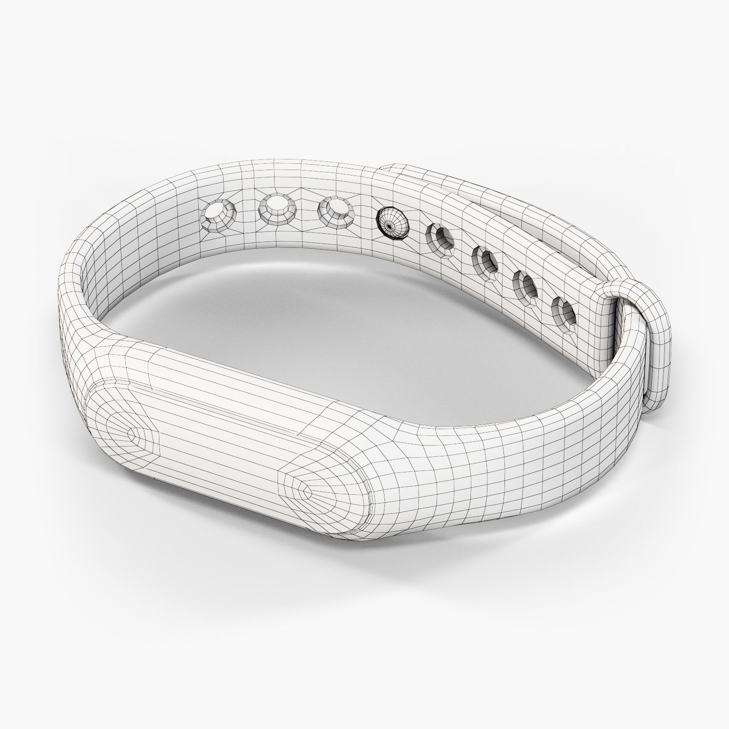 Xiaomi Mi Band Pulse 1S fitness activity tracker Low-poly 3D model_10
