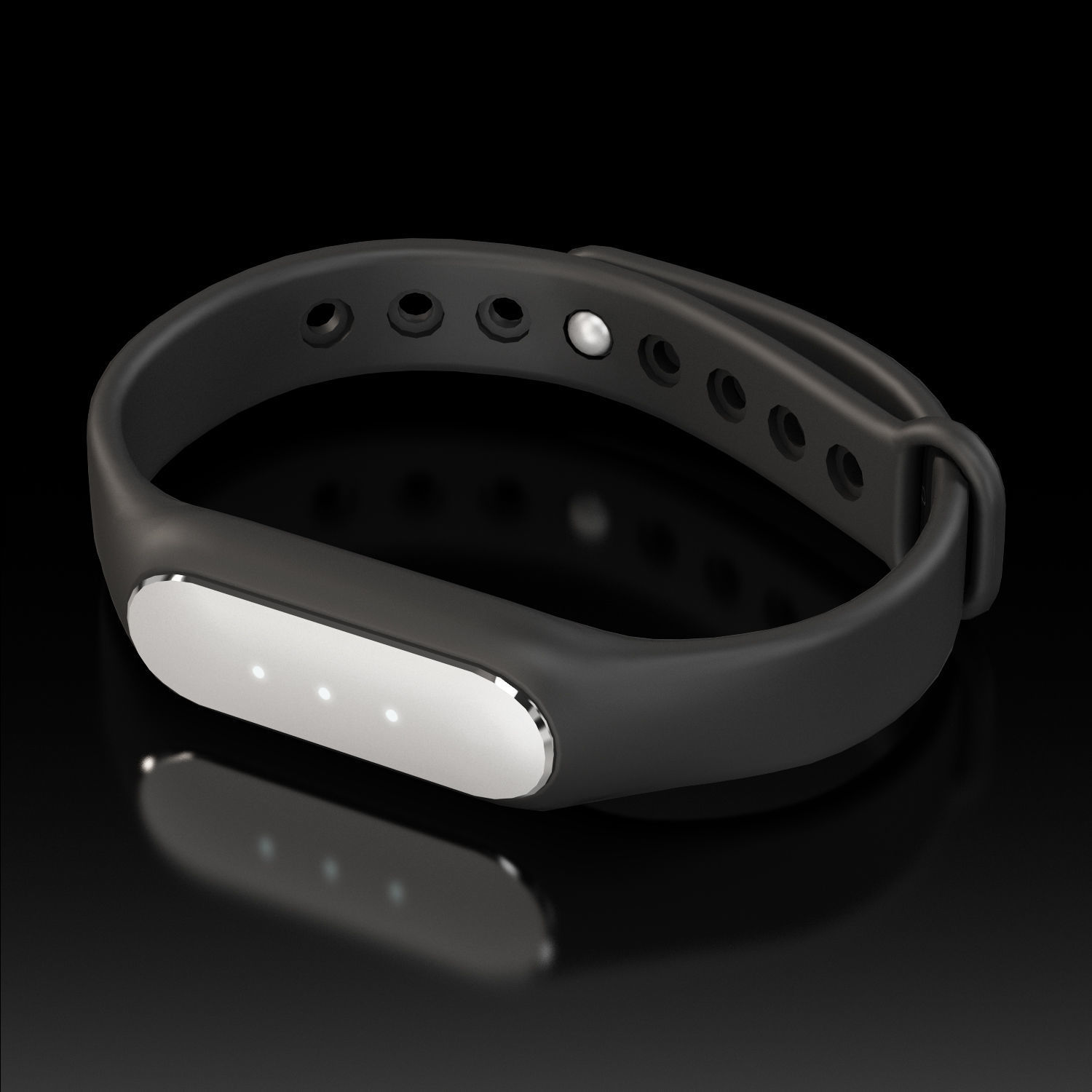 Xiaomi Mi Band Pulse 1S fitness activity tracker Low-poly 3D model_2