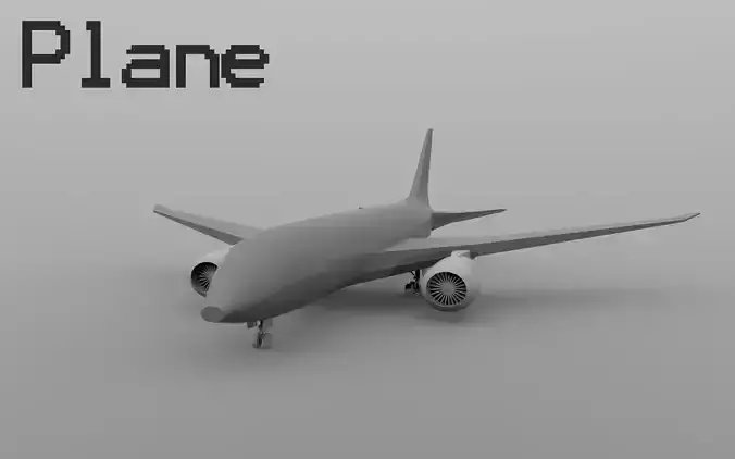 Low-Poly Model of Boeing Airplane
