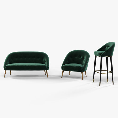 Brabbu Malay armchair sofa and bar chair 3D model 3