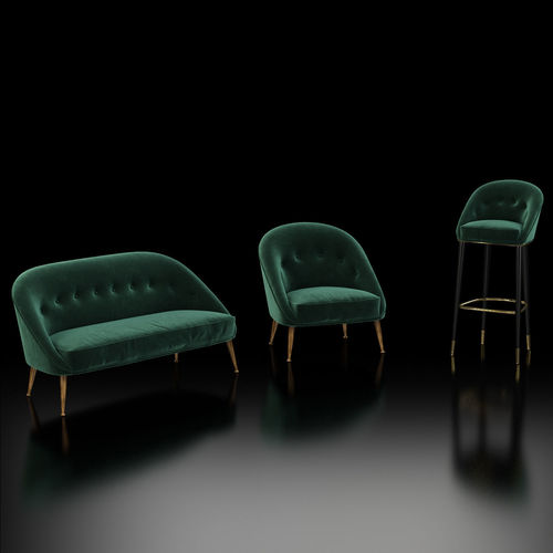 Brabbu Malay armchair sofa and bar chair 3D model 2