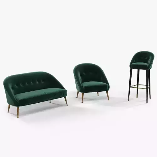 Brabbu Malay armchair sofa and bar chair 3D model