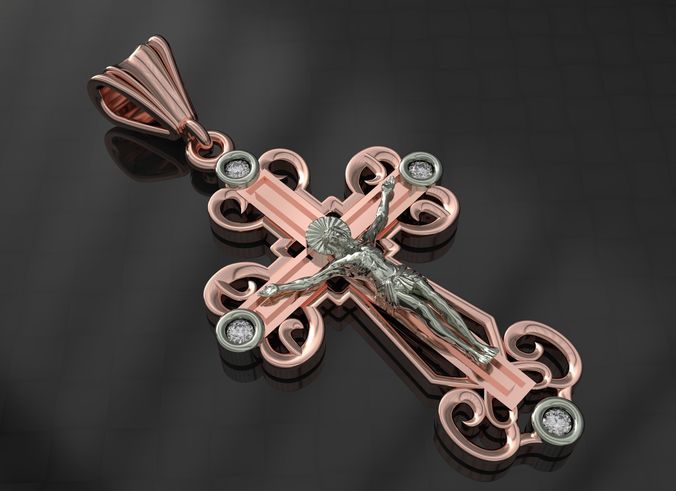 Jesus cross pendant 3D print model