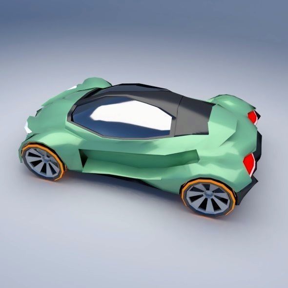 Lowpoly EfuturON futuristic concept car Low-poly 3D model_2
