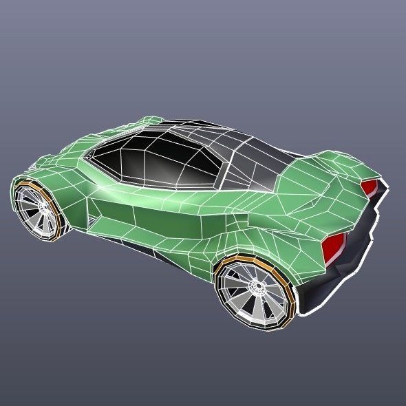 Lowpoly EfuturON futuristic concept car Low-poly 3D model_14