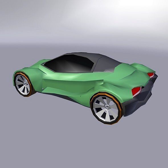 Lowpoly EfuturON futuristic concept car Low-poly 3D model_10