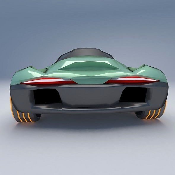 Lowpoly EfuturON futuristic concept car Low-poly 3D model_8