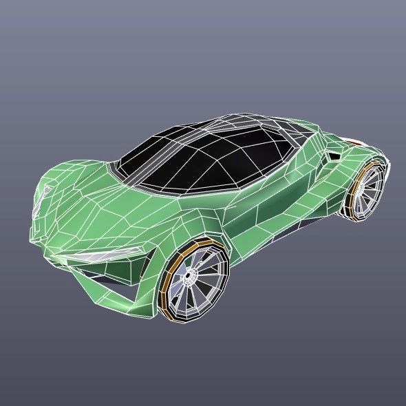 Lowpoly EfuturON futuristic concept car Low-poly 3D model_12