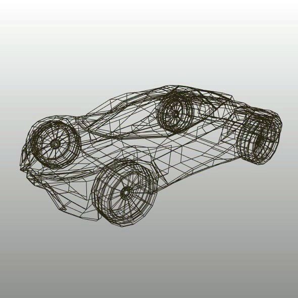 Lowpoly EfuturON futuristic concept car Low-poly 3D model_11