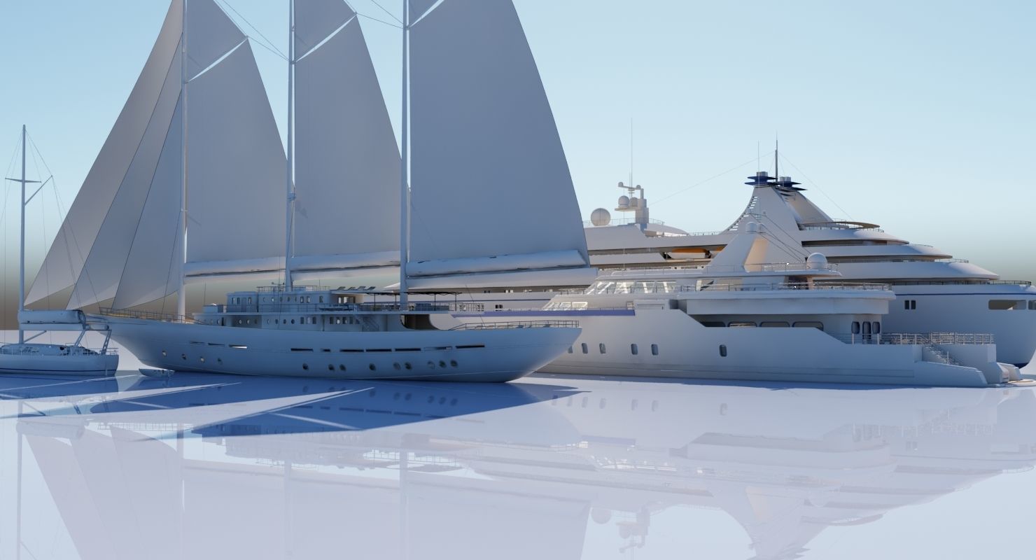Yacht Collection yachts 3D model_1