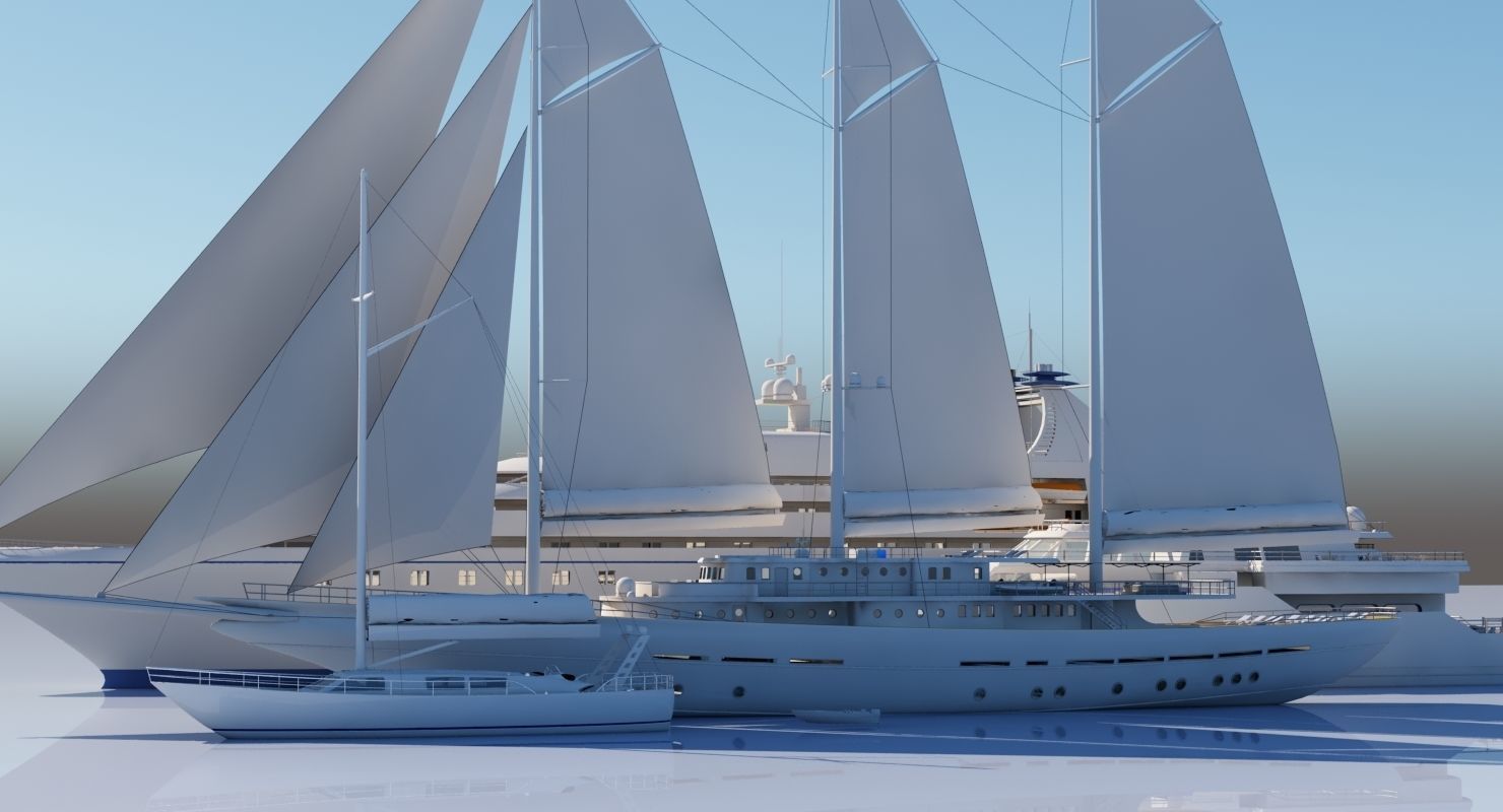 Yacht Collection yachts 3D model_4