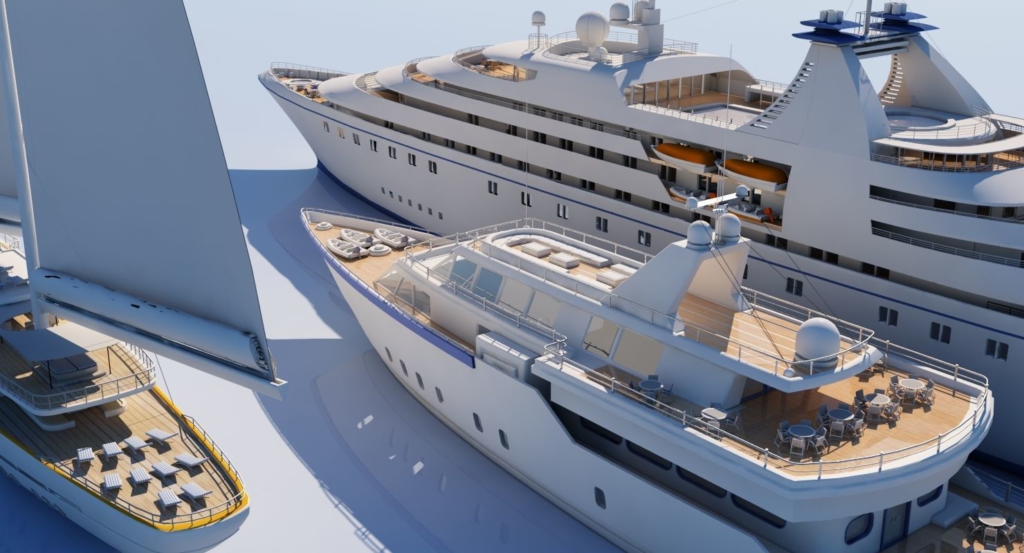 Yacht Collection yachts 3D model_2