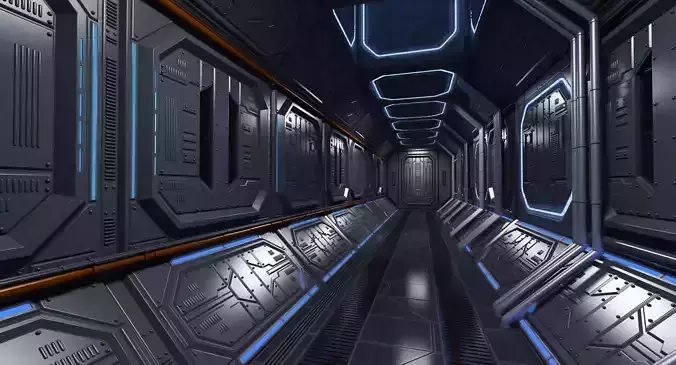 Sci Fi Interior Corridor 3D model