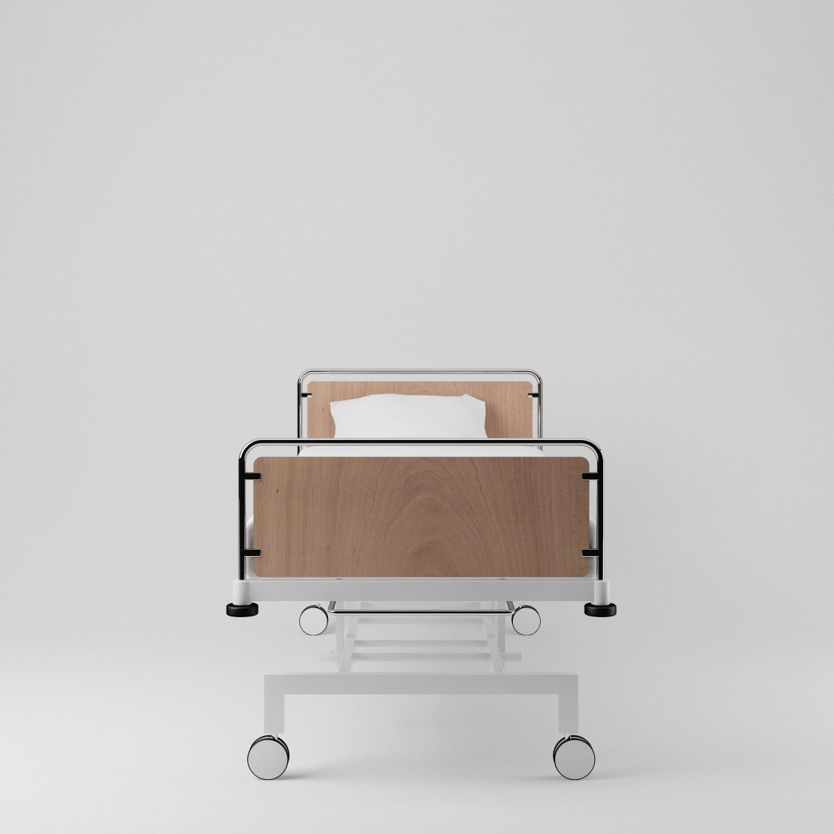 Simple Hospital Bed Low-poly 3D model_3
