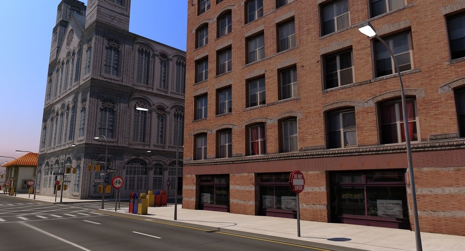Low Poly City Block A 3D model_8