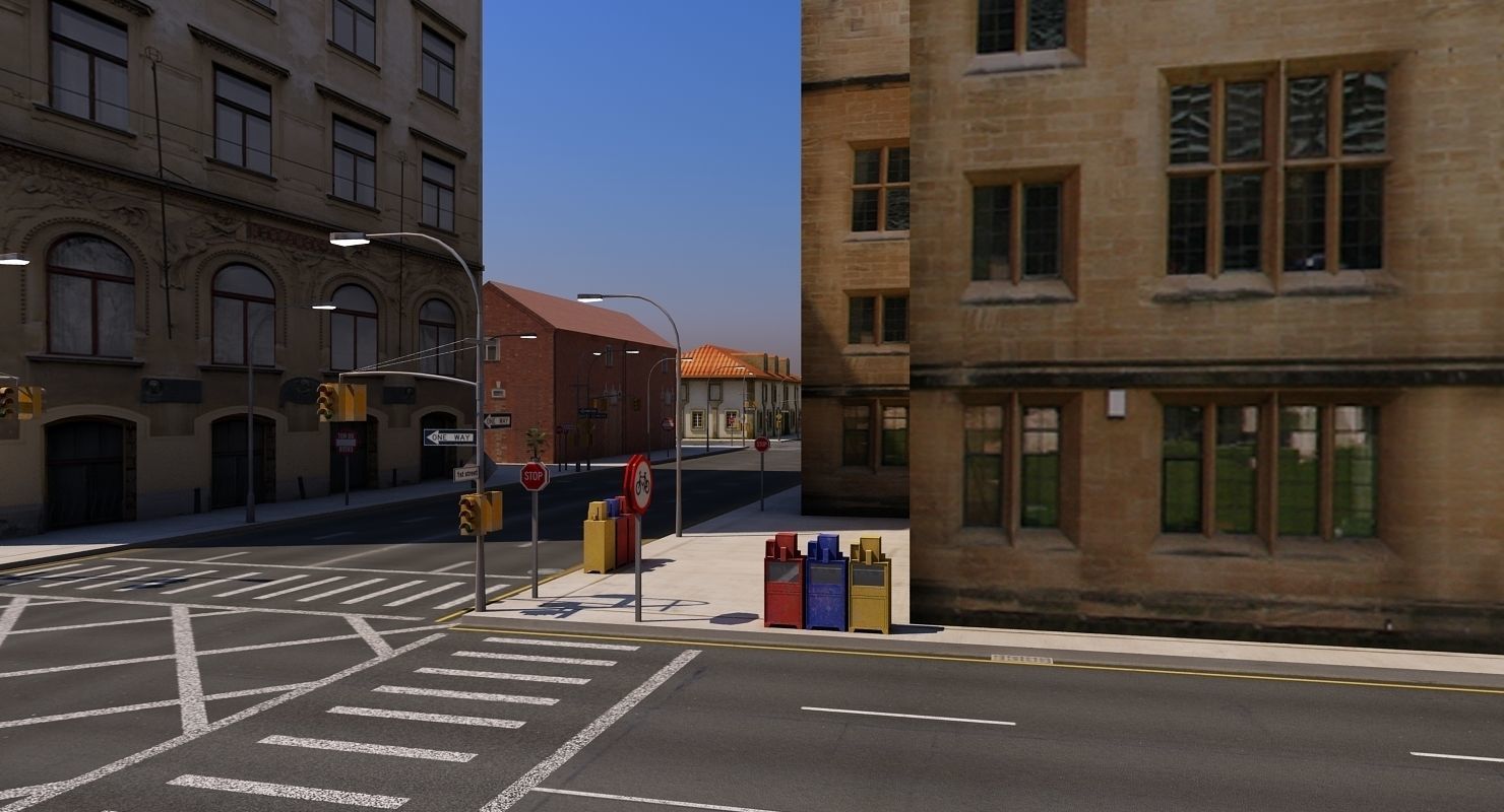 Low Poly City Block A 3D model_1