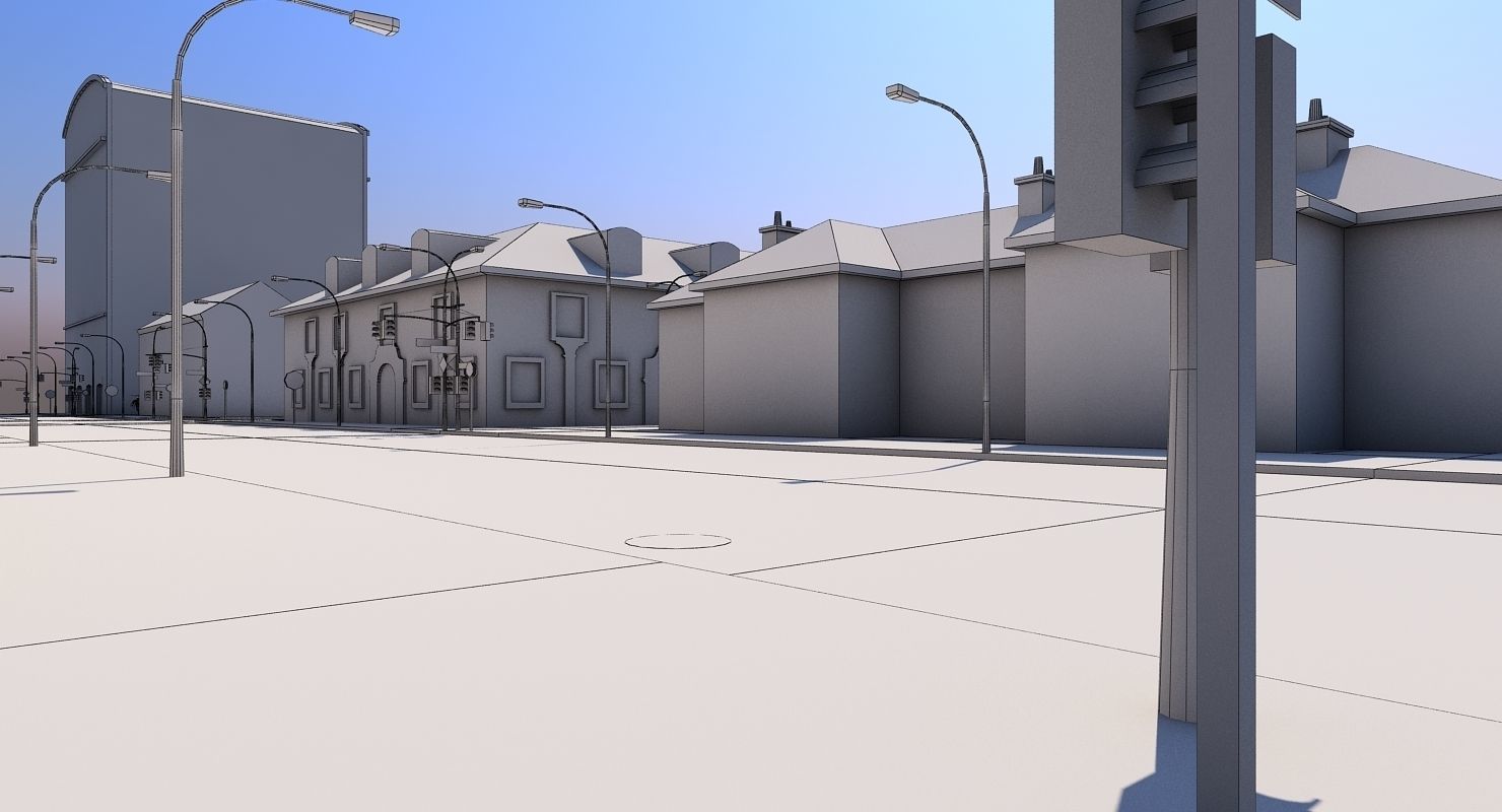 Low Poly City Block A 3D model_7