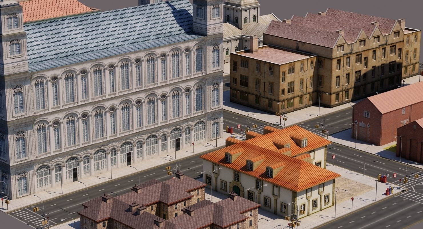 Low Poly City Block A 3D model_3