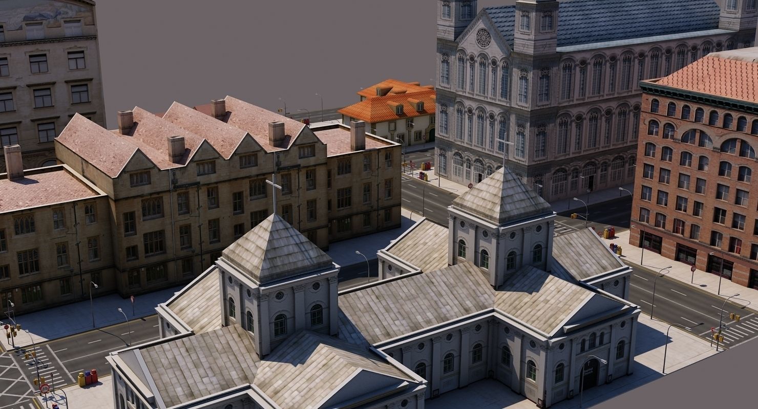 Low Poly City Block A 3D model_4