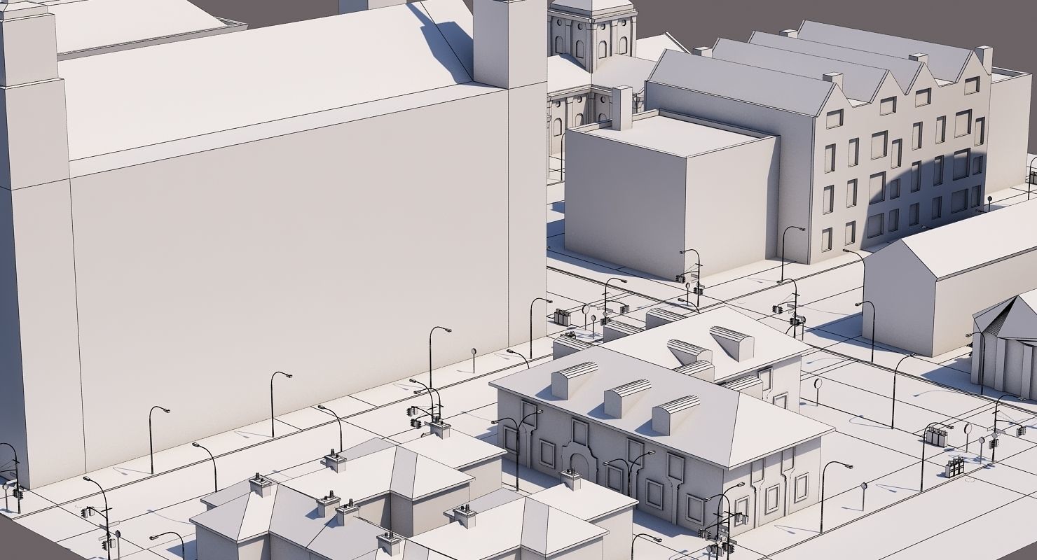 Low Poly City Block A 3D model_5