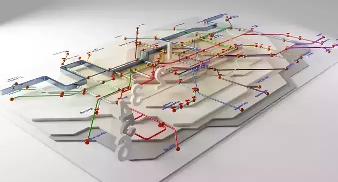 London Underground Map 3D 3D model