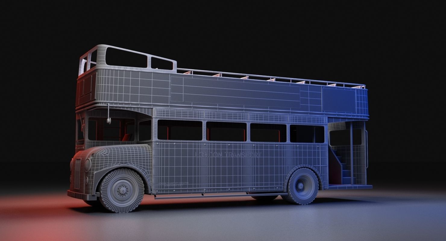 London Bus Open Top 3D model_5