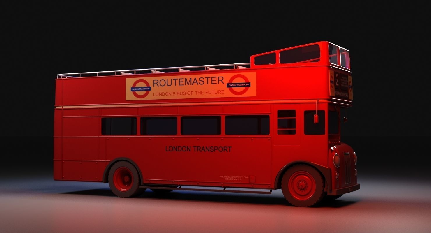 London Bus Open Top 3D model_2
