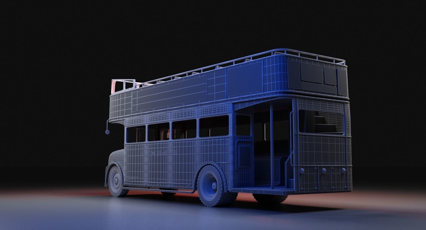 London Bus Open Top 3D model_6