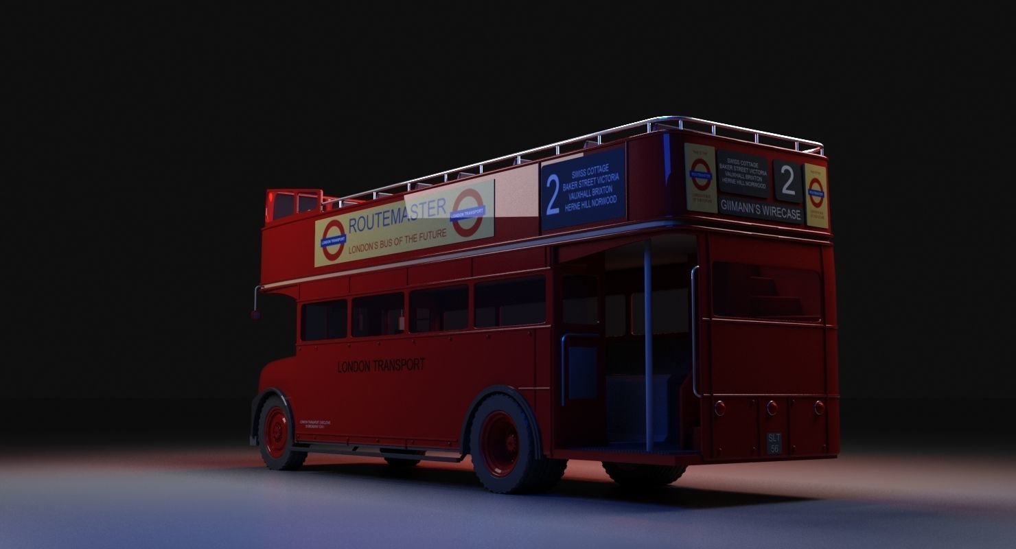 London Bus Open Top 3D model_1