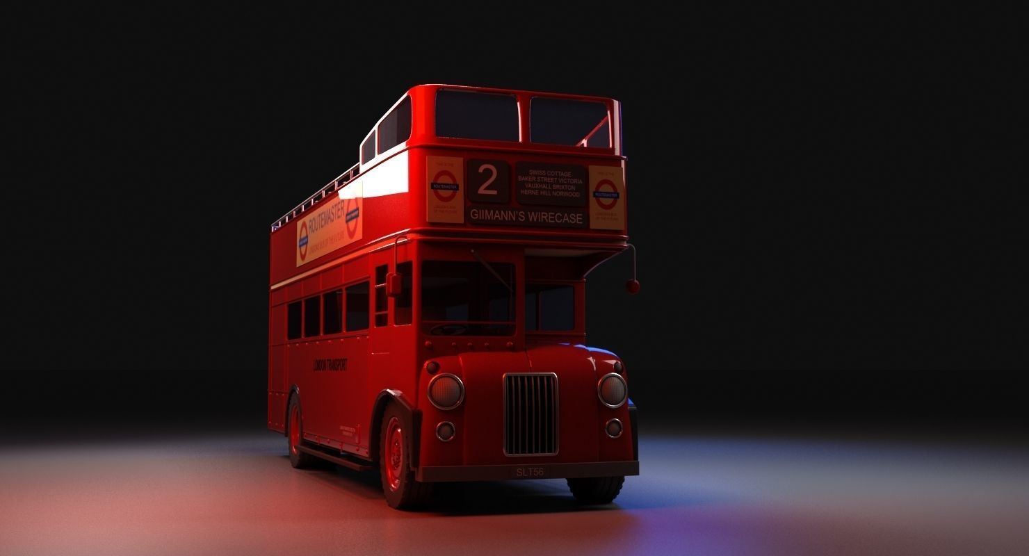 London Bus Open Top 3D model_3
