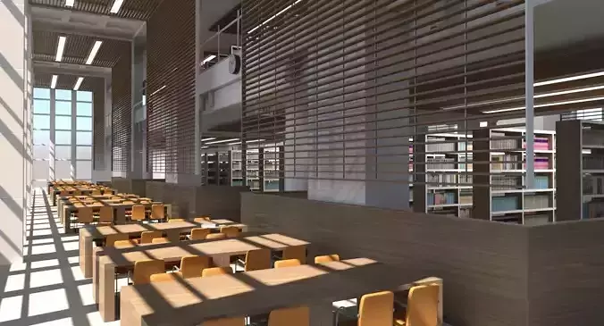 Library Interior 3d Scene 3D model