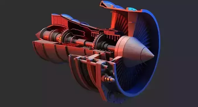 Jet Engine 3D Model 3D model