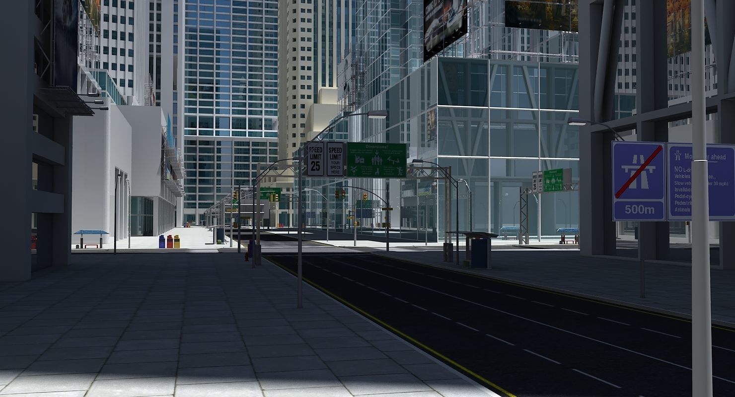High Def City Street 2 3D model_11
