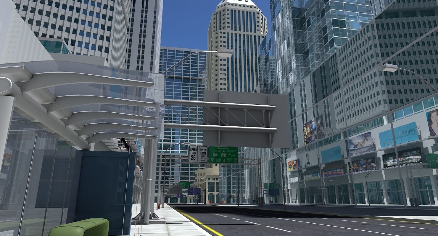 High Def City Street 2 3D model_15