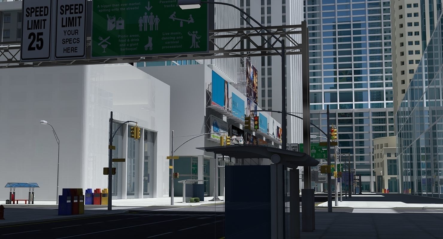 High Def City Street 2 3D model_4