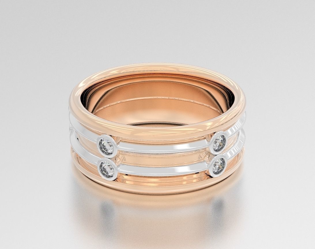 Stylish wedding ring for every taste 406 3D print model_3