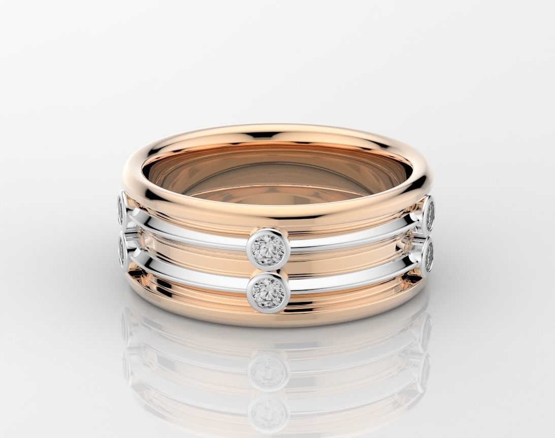 Stylish wedding ring for every taste 406 3D print model_7