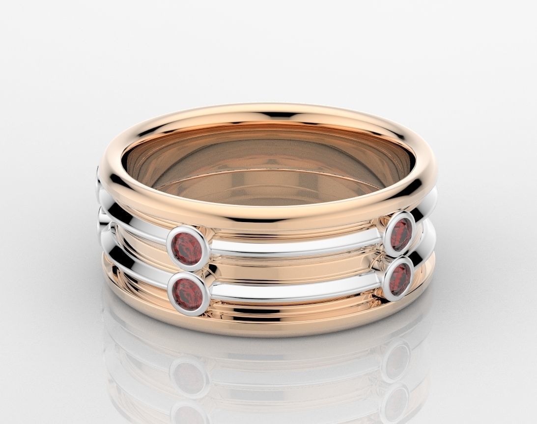 Stylish wedding ring for every taste 406 3D print model_5