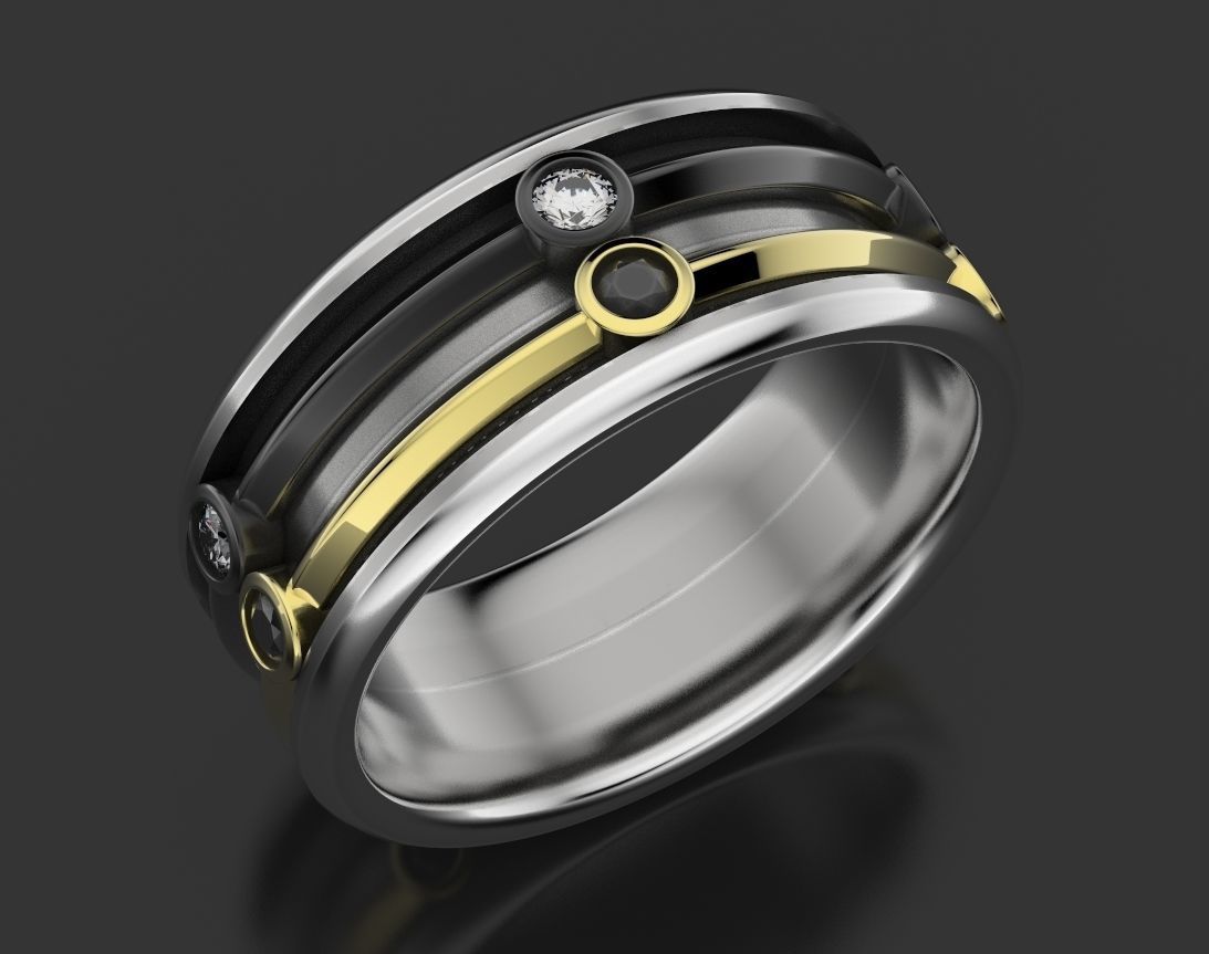 Stylish wedding ring for every taste 406 3D print model_2