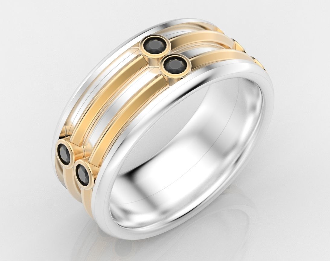 Stylish wedding ring for every taste 406 3D print model_4