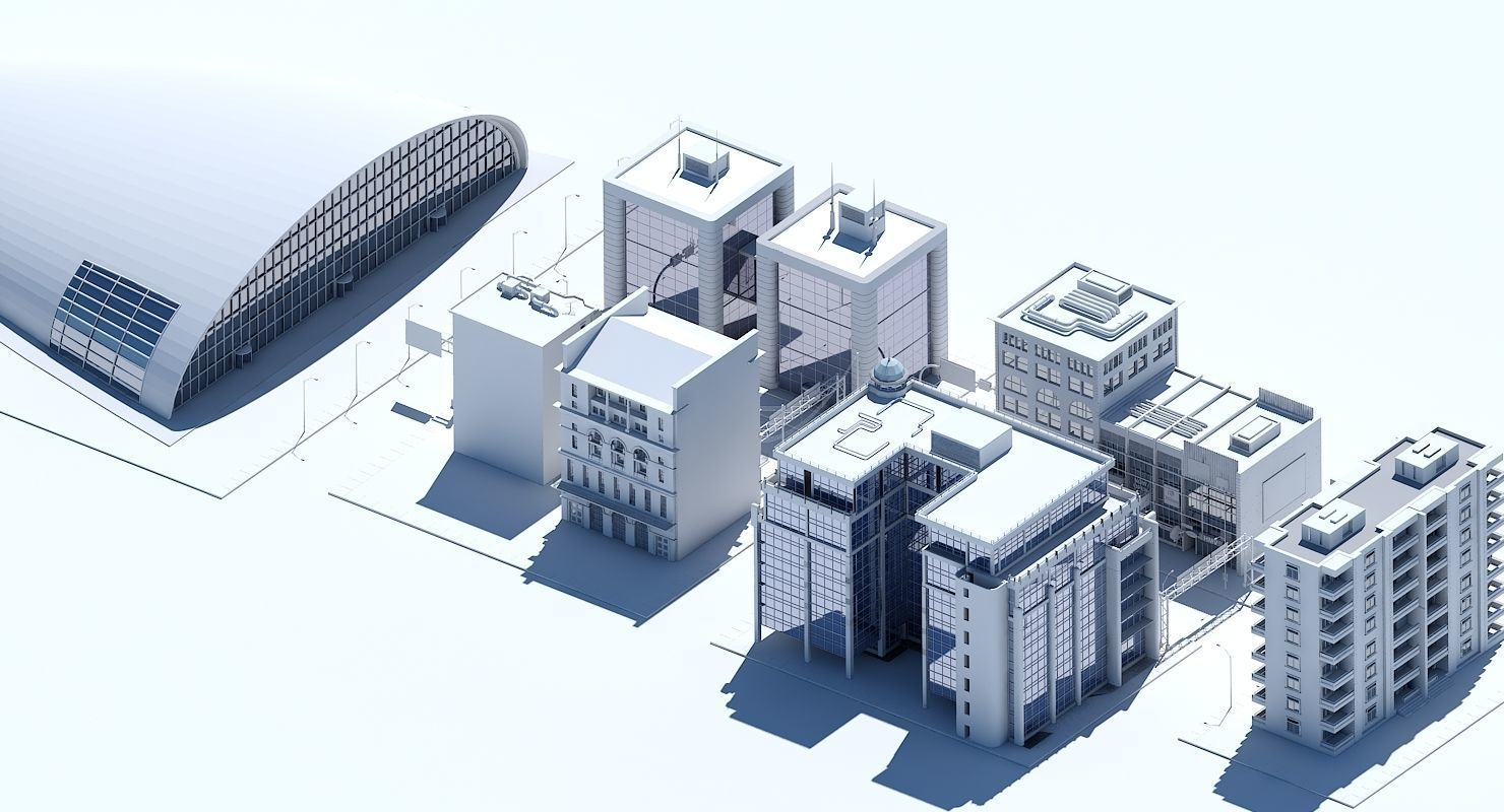 HD City Street Scene 3D model_7