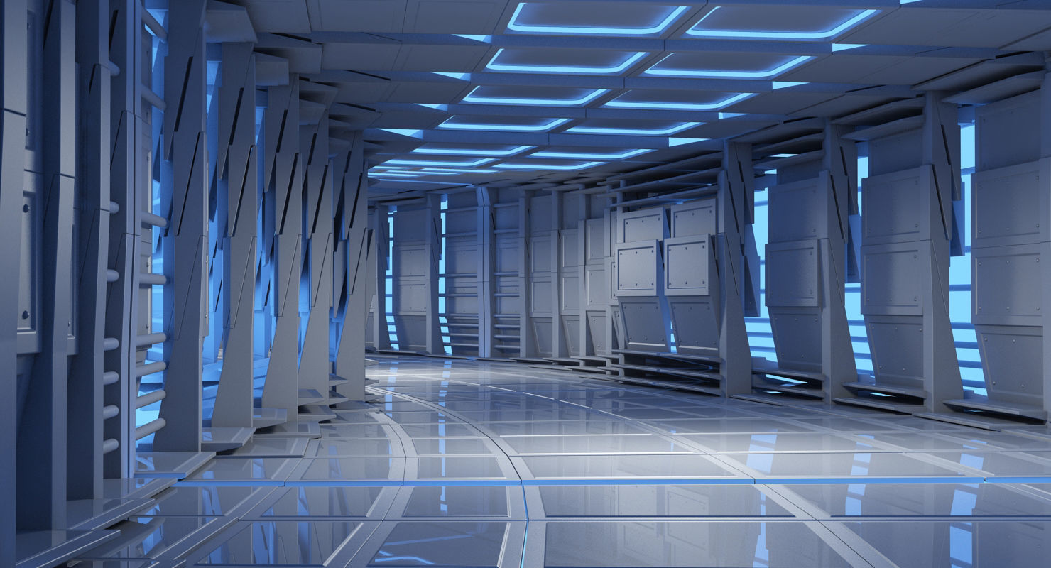 Sci-Fi Futuristic Tunnel 8 3D model_7