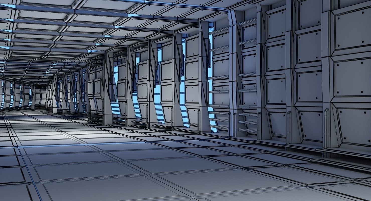 Sci-Fi Futuristic Tunnel 8 3D model_15